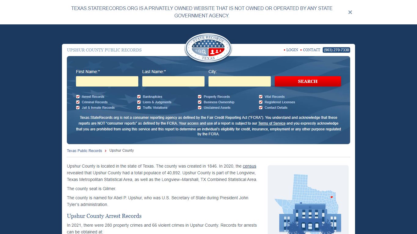 Upshur County Arrest, Court, and Public Records | StateRecords.org
